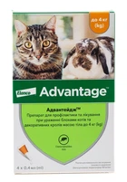 Від бліх та кліщів Elanco Advantage 40 для котів до 4 кг 1 піпетка*0,4мл