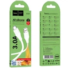 Кабель hoco. X124 Bien Silicone USB to Type-C 1 м, Fast Charge 3A, швидка зарядка та передача даних для смартфонів Samsung Xiaomi Huawei White
