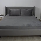 ПростирадлоТЕП "VELOUR" з гумкою сіре, 160x200