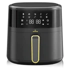 Аэрофритница Crownberg CB-5550, 5 л, 2000Вт, с сенсорным управлением, для приготовления блюд без масла, Черный