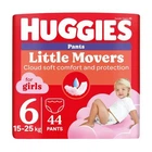Підгузки-трусики Huggies Little Movers Pants для дівчаток, розмір 6 (15-25 кг), 44 шт