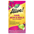 Комплекс для волос, кожи и ногтей Nature's Way, Alive! "Hair, Skin & Nails Multi-Vitamin" мультивитамины и минералы со вкусом клубники (60 гелевых капсул)