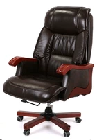 Кресло АКЛАС Галахад EX RL (Кожа LC-K Dark brown/PU Dark brown)
