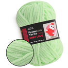 Плюшевая пряжа для вязания Премиум Бэби Лав Premium Yarn Baby Love 50 г, Салатовый No350