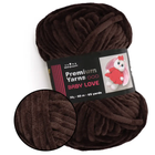 Плюшевая пряжа для вязания Премиум Бэби Лав Premium Yarn Baby Love 50 г, Тёмный шоколад No336