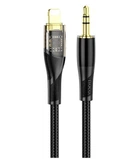Кабель AUX Hoco UPA25 Transparent Digital Audio Lightning 3.5mm Чорний