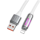 Кабель Hoco U136 Silicone Lightning 1.2м с подсветкой для iPhone 2.4A Белый