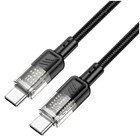 Кабель Hoco U129 Type-C текстильная оплётка 60W черный 1.2 м для зарядки и передачи данных