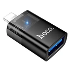 Адаптер Hoco UA36 USB female to iP male OTG прозрачный для устройств Apple черный