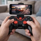Джойстик бездротовий Т3 Bluetooth для телефону і ПК, ігровий акумуляторний геймпад з бездротовим підключенням і тримачем для смартфона, для Android, iOS, Windows, Smart TV Чорний, DXX-003