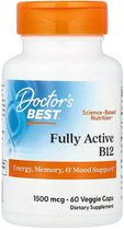 Вітамін В12 Doctors Best метилкобаламін Fully Active B12 1500 мг 60 капсул (ARE-576102)