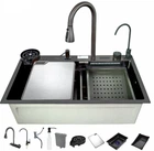 Мийка багатофункціональна Zerix ZH7546-SET-07 Micro Decor Graphite з вбудованим змішувачем з нерж.сталі (ZM5591)