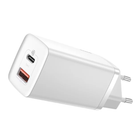 Зарядний блок живлення Type-C+USB Baseus GaN2 Lite 65 W 20 V 3.25 А білий