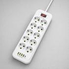Мережевий фільтр-подовжувач USB D10 10×220В + 4×USB + 1×Type-C 5 м Білий