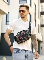 Сумка через плечо бананка Sambag Flex Pro принт "ABSTRACT" 30×17×15 см (85451707m)