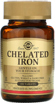Железо бисглицинат хелатный Solgar Chelated Iron 25 мг 100 таблеток ARE-576494