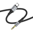Кабель AUX Type-C Hoco UPA26 1м для передачі аудіо сигналу з нейлоновим оплетенням чорний