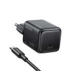 Сетевое зарядное устройство Ugreen X517 GaN USB-C 25W PD 3.0 QC 4.0 + кабель USB-C - USB-C 1 м Черный (75103)
