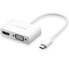 USB-хаб UGREEN USB Type C to HDMI + VGA Converter (Білий)
