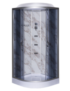 Душовий бокс TKF TKF100/1 Мармур BG 100×100×215 см, кутовий, сатиновий профіль, тоноване скло, низький піддон