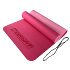 Килимок для йоги та фітнесу EasyFit TPE+TC 6 мм двошаровий рожевий-св.