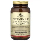 Вітамін D3 (холекальциферол) Solgar (Vitamin D3) 125 мкг (5000 МО) 240 вегетаріанських капсул (SOL-03314)