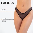 Трусы женские бразилиана из сетки в горошек Giulia Glam 2239/40 M Black dots, полупрозрачные трусики, черные бразилианы
