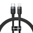 Кабель Baseus Cafule USB-C to Lightning 1m Black/Grey (CATLKLF-G1)