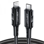 Кабель ACEFAST C4-01 Type-C to iP 3A, 30W, 1.8m, nylon, zinc connectors, Black (6974316281306) (20157)