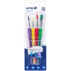 Набір пензлів Kite з грипом Creative (синтетика, круглі 2, 6, 10, плаский 12) K-334-1