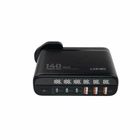 Сетевое зарядное устройство 140W 6 USB разъемов LED дисплей черный LDNIO A6140C GaN