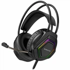 Игровые наушники Borofone BO105 Thunder 50мм USB AUX черные с RGB подсветкой для компьютера
