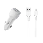Автомобільний зарядний пристрій Hoco Z23 microUSB 2USB White