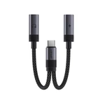 Переходник 2в1 Acefast J14 USB-C x USB-C/USB-C для одновременной зарядки и аудио Black (19449)