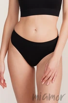Трусики-стринг бесшовные фактурные Giulia String briefs Grain S/M Черные