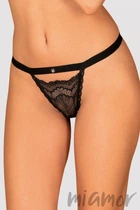 Трусики кружевные с ремешками Obsessive Isabellia L/XL Черные