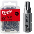 Біта MILWAUKEE, TX15, 25мм, (25шт), пластикова коробка