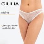Женские трусы бразилиана кружевные Giulia Albina 2309/21 M White-whispe, изящные трусики, с сеточкой, комфортное белье