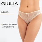 Жіночі труси бразиліана мереживні Giulia Albina 2309/21 L Beige, витончені трусики, з сіточкою, комфортна білизна