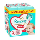 Детские подгузники-трусики Pampers Premium Care Pants Midi размер 3 (6-11 кг), 144 шт Детские подгузники памперс пантс с эластичным поясом и защитой до 12 часов Памперсы премиум трусиками для детей с чувствительной кожей