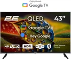 Телевізор 43" 2E QLED 4K 60Hz Smart Google TV Black (643401)