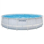Каркасный бассейн Intex 26746, 488 × 122 см с фильтр-насосом 5678 л/ч, лестницей, тентом и подстилкой, круглый, серый