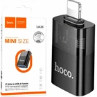 Переходник Lightning USB OTG 480Mbps Hoco UA36 черный алюминиевый сплав для подключения USB устройств