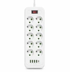 Мережевий подовжувач/фільтр/розгалужувач 5 м (D10) 10 розеток EU/4xUSB/1-PD (Type-C) (22)