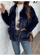 Полушубок SHEIN M Синий sz2308281944034315