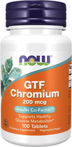 Хром NOW Foods (Chromium) 200 мкг 100 таблеток NOW01430