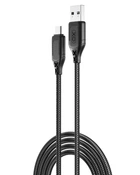 Кабель USB XO NB235 Zebra series Braided сила струму 2.4A USB to Micro 1m Чорний