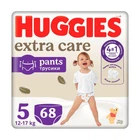 Дитячі підгузки-трусики Huggies Extra Care Pants розмір 5 (12-17 кг), 68 шт Дитячі одноразові підгузники з індикатором вологи та еластичним поясом Памперси трусиками пантс для дітей