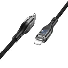 Кабель USB Hoco U115 Transparent PD20W With Display Type-C to Lightning 1.2m Чорний