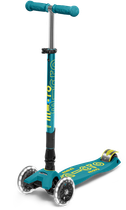 Самокат дитячий Micro Maxi Deluxe LED складна ручка Зелений (mk267)